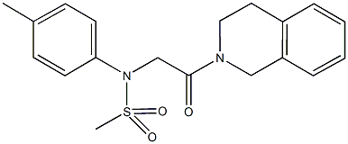 N-[2-(3,4-dihydro-2(1H)-isoquinolinyl)-2-oxoethyl]-N-(4-methylphenyl)methanesulfonamide 구조식 이미지