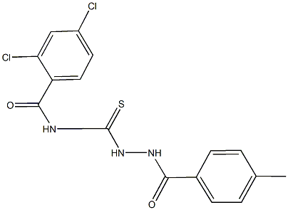 2,4-dichloro-N-{[2-(4-methylbenzoyl)hydrazino]carbothioyl}benzamide Structure