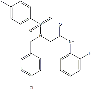 2-{(4-chlorobenzyl)[(4-methylphenyl)sulfonyl]amino}-N-(2-fluorophenyl)acetamide Structure