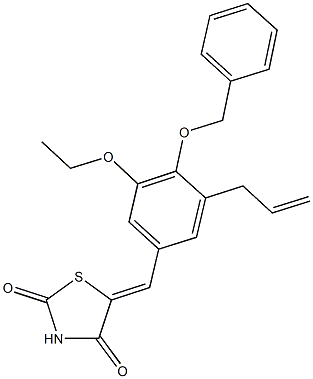 5-[3-allyl-4-(benzyloxy)-5-ethoxybenzylidene]-1,3-thiazolidine-2,4-dione Structure