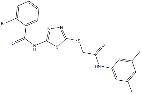 2-bromo-N-(5-{[2-(3,5-dimethylanilino)-2-oxoethyl]sulfanyl}-1,3,4-thiadiazol-2-yl)benzamide Structure