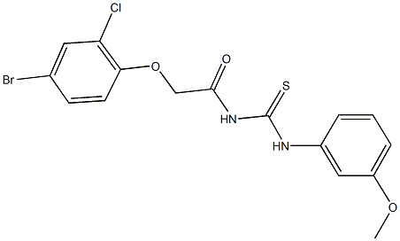 N-[(4-bromo-2-chlorophenoxy)acetyl]-N'-(3-methoxyphenyl)thiourea 구조식 이미지