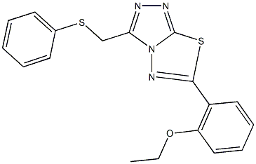 ethyl 2-{3-[(phenylsulfanyl)methyl][1,2,4]triazolo[3,4-b][1,3,4]thiadiazol-6-yl}phenyl ether 구조식 이미지