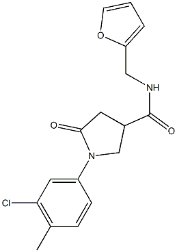 1-(3-chloro-4-methylphenyl)-N-(2-furylmethyl)-5-oxo-3-pyrrolidinecarboxamide Structure