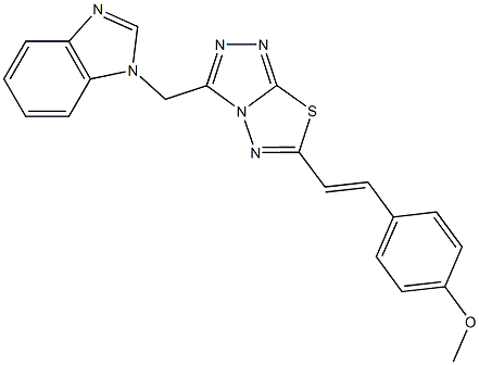 4-{2-[3-(1H-benzimidazol-1-ylmethyl)[1,2,4]triazolo[3,4-b][1,3,4]thiadiazol-6-yl]vinyl}phenyl methyl ether 구조식 이미지