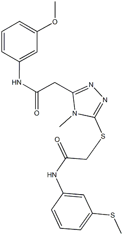 2-({5-[2-(3-methoxyanilino)-2-oxoethyl]-4-methyl-4H-1,2,4-triazol-3-yl}sulfanyl)-N-[3-(methylsulfanyl)phenyl]acetamide Structure