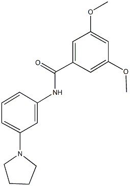 3,5-dimethoxy-N-[3-(1-pyrrolidinyl)phenyl]benzamide 구조식 이미지