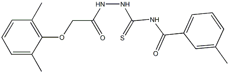 N-({2-[(2,6-dimethylphenoxy)acetyl]hydrazino}carbothioyl)-3-methylbenzamide 구조식 이미지