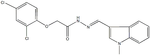 2-(2,4-dichlorophenoxy)-N'-[(1-methyl-1H-indol-3-yl)methylene]acetohydrazide 구조식 이미지