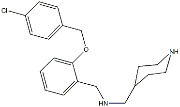 N-{2-[(4-chlorobenzyl)oxy]benzyl}-N-(4-piperidinylmethyl)amine 구조식 이미지