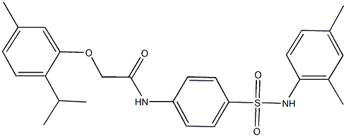 N-{4-[(2,4-dimethylanilino)sulfonyl]phenyl}-2-(2-isopropyl-5-methylphenoxy)acetamide 구조식 이미지