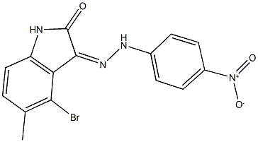 4-bromo-5-methyl-1H-indole-2,3-dione 3-({4-nitrophenyl}hydrazone) Structure