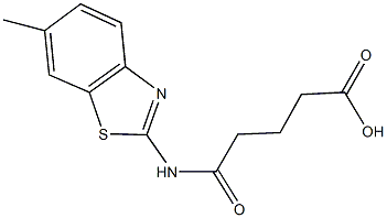 5-[(6-methyl-1,3-benzothiazol-2-yl)amino]-5-oxopentanoic acid Structure