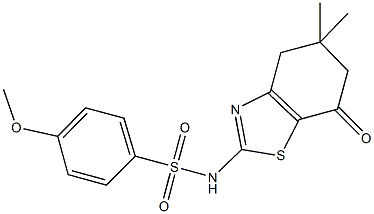 N-(5,5-dimethyl-7-oxo-4,5,6,7-tetrahydro-1,3-benzothiazol-2-yl)-4-methoxybenzenesulfonamide 구조식 이미지