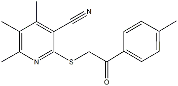 4,5,6-trimethyl-2-{[2-(4-methylphenyl)-2-oxoethyl]sulfanyl}nicotinonitrile Structure