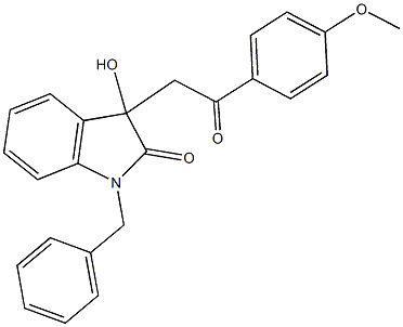 1-benzyl-3-hydroxy-3-[2-(4-methoxyphenyl)-2-oxoethyl]-1,3-dihydro-2H-indol-2-one 구조식 이미지