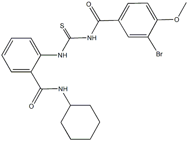 2-({[(3-bromo-4-methoxybenzoyl)amino]carbothioyl}amino)-N-cyclohexylbenzamide 구조식 이미지