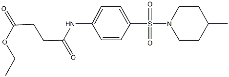 ethyl 4-{4-[(4-methyl-1-piperidinyl)sulfonyl]anilino}-4-oxobutanoate 구조식 이미지