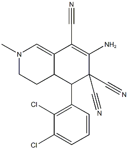 7-amino-5-(2,3-dichlorophenyl)-2-methyl-3,4,4a,5-tetrahydro-6,6,8(2H)-isoquinolinetricarbonitrile Structure