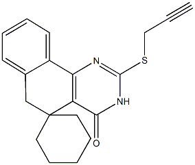 2-(propynylsulfanyl)-5,6-dihydrospiro(benzo[h]quinazoline-5,1'-cyclohexane)-4(3H)-one Structure