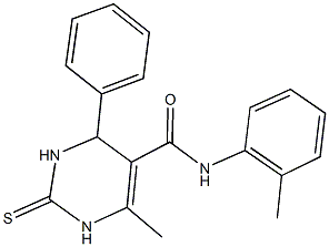 6-methyl-N-(2-methylphenyl)-4-phenyl-2-thioxo-1,2,3,4-tetrahydro-5-pyrimidinecarboxamide Structure