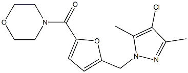 4-{5-[(4-chloro-3,5-dimethyl-1H-pyrazol-1-yl)methyl]-2-furoyl}morpholine 구조식 이미지