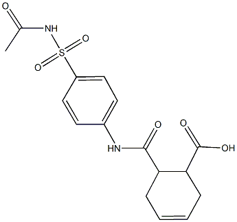 6-({4-[(acetylamino)sulfonyl]anilino}carbonyl)-3-cyclohexene-1-carboxylic acid Structure