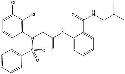 2-({[2,3-dichloro(phenylsulfonyl)anilino]acetyl}amino)-N-isobutylbenzamide Structure