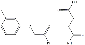4-{2-[(3-methylphenoxy)acetyl]hydrazino}-4-oxobutanoic acid Structure