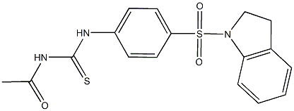 N-acetyl-N'-[4-(2,3-dihydro-1H-indol-1-ylsulfonyl)phenyl]thiourea 구조식 이미지