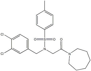 N-[2-(1-azepanyl)-2-oxoethyl]-N-(3,4-dichlorobenzyl)-4-methylbenzenesulfonamide 구조식 이미지