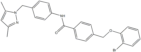 4-[(2-bromophenoxy)methyl]-N-{4-[(3,5-dimethyl-1H-pyrazol-1-yl)methyl]phenyl}benzamide Structure