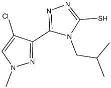 5-(4-chloro-1-methyl-1H-pyrazol-3-yl)-4-isobutyl-4H-1,2,4-triazole-3-thiol 구조식 이미지