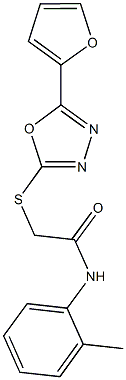 2-{[5-(2-furyl)-1,3,4-oxadiazol-2-yl]sulfanyl}-N-(2-methylphenyl)acetamide Structure