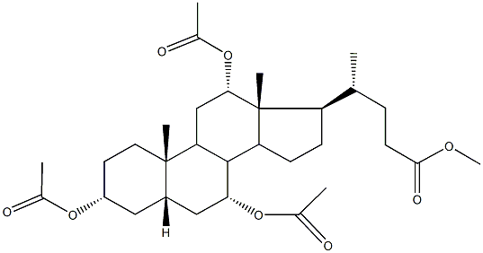 methyl 4-[3,7,12-tris(acetyloxy)-10,13-dimethylhexadecahydro-1H-cyclopenta[a]phenanthren-17-yl]pentanoate 구조식 이미지