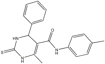 6-methyl-N-(4-methylphenyl)-4-phenyl-2-thioxo-1,2,3,4-tetrahydro-5-pyrimidinecarboxamide 구조식 이미지