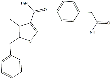 5-benzyl-4-methyl-2-[(phenylacetyl)amino]thiophene-3-carboxamide 구조식 이미지