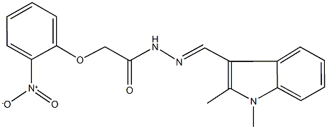N'-[(1,2-dimethyl-1H-indol-3-yl)methylene]-2-{2-nitrophenoxy}acetohydrazide 구조식 이미지