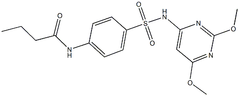 N-(4-{[(2,6-dimethoxypyrimidin-4-yl)amino]sulfonyl}phenyl)butanamide Structure