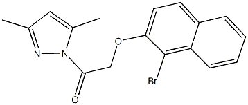 1-bromo-2-naphthyl 2-(3,5-dimethyl-1H-pyrazol-1-yl)-2-oxoethyl ether 구조식 이미지