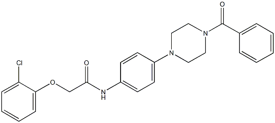 N-[4-(4-benzoyl-1-piperazinyl)phenyl]-2-(2-chlorophenoxy)acetamide Structure