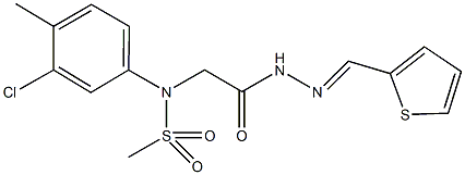 N-(3-chloro-4-methylphenyl)-N-{2-oxo-2-[2-(2-thienylmethylene)hydrazino]ethyl}methanesulfonamide 구조식 이미지