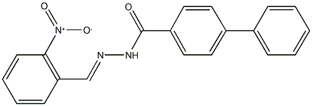 N'-{2-nitrobenzylidene}[1,1'-biphenyl]-4-carbohydrazide 구조식 이미지