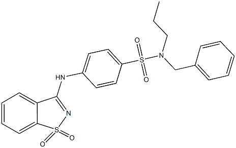 N-benzyl-4-[(1,1-dioxido-1,2-benzisothiazol-3-yl)amino]-N-propylbenzenesulfonamide Structure