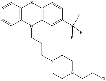 10-{3-[4-(2-chloroethyl)-1-piperazinyl]propyl}-2-(trifluoromethyl)-10H-phenothiazine 구조식 이미지