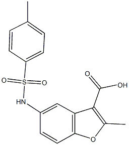 2-methyl-5-{[(4-methylphenyl)sulfonyl]amino}-1-benzofuran-3-carboxylic acid Structure
