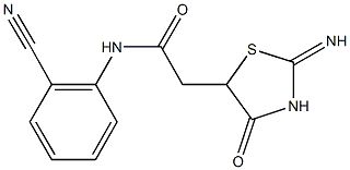 N-(2-cyanophenyl)-2-(2-imino-4-oxo-1,3-thiazolidin-5-yl)acetamide Structure