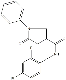 N-(4-bromo-2-fluorophenyl)-5-oxo-1-phenyl-3-pyrrolidinecarboxamide Structure