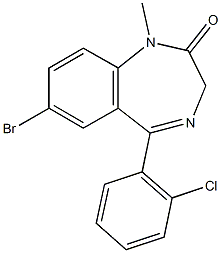 7-bromo-5-(2-chlorophenyl)-1-methyl-1,3-dihydro-2H-1,4-benzodiazepin-2-one 구조식 이미지