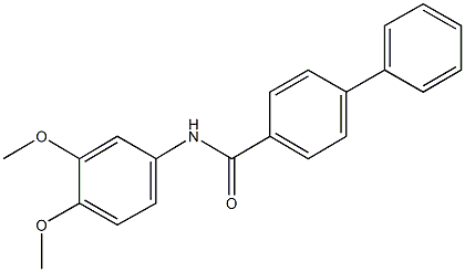 N-(3,4-dimethoxyphenyl)[1,1'-biphenyl]-4-carboxamide 구조식 이미지